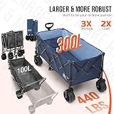 Overmont 300L Folding Festival Wagon Cart All Terrain Wide Wheels view 2