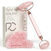 Rena Chris Gua Sha and Face Roller Set: Anti-Breakage Jade Roller for Long-Lasting Use, Jawline Sculpting and Puffiness Reduc