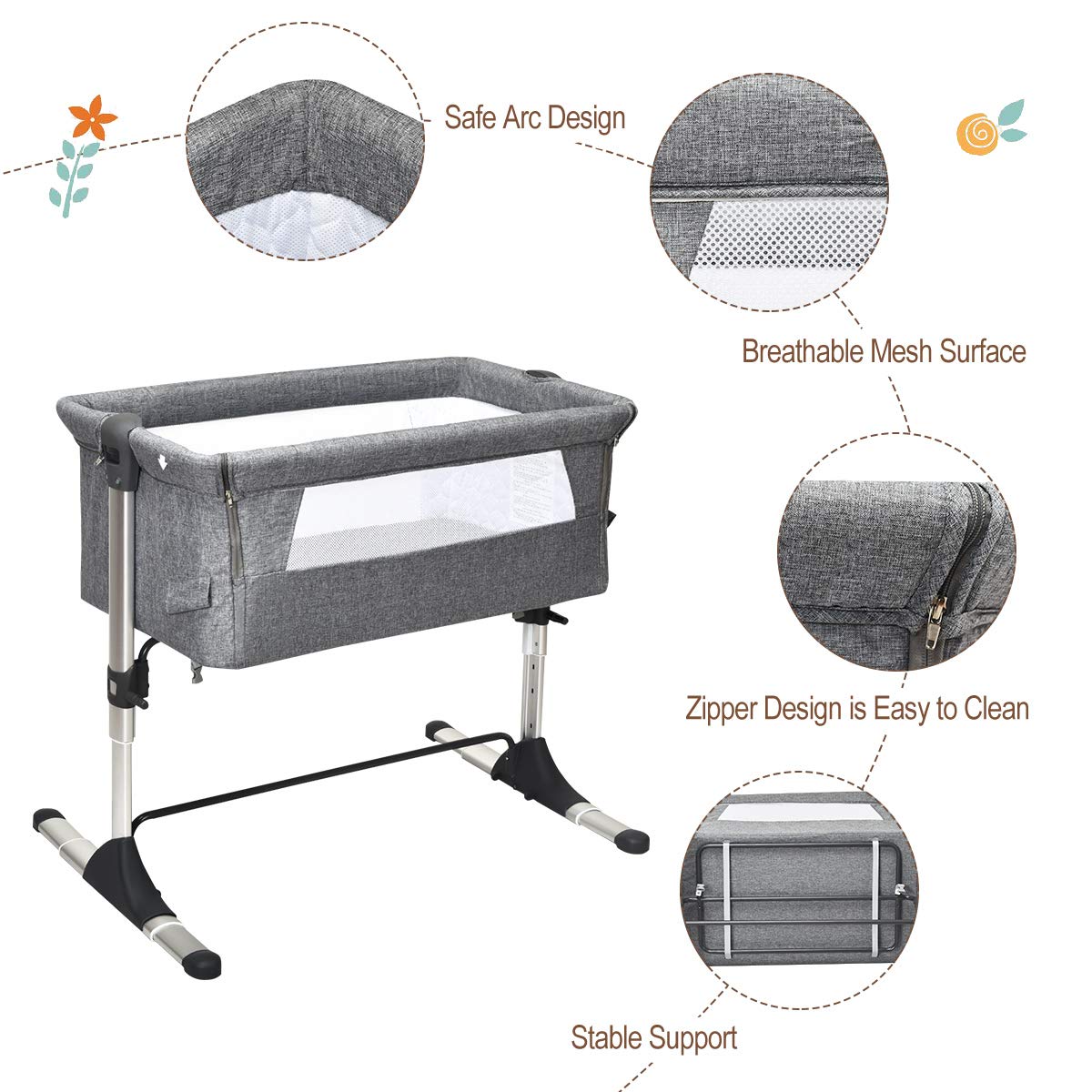 adjustable height bassinet