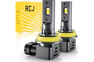RCJ H11 LED Bulb, H8 H9 H16 Fog Bulbs 100W 30000LM Super Bright with Cooling Fan, Cool White Fog Lights, Plug and Play, Pack of 2