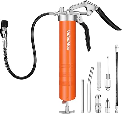 ValueMax 6000 PSI Heavy Duty Grease Gun Kit with Hoses & Nozzles