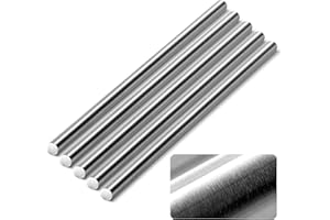 GMOTLSE 304 Stainless Steel Rod, 3/8" Diameter 12" Length Metal Solid Metal Rods for Metal Creative DIY, Aircraft/Ship/Automotive Model Making, Industrial Manufacturing, etc 5Pcs