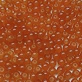 300PCS Glass Beads 6mm Glass Beads for Bracelets Necklaces Jewelry Making DIY Crafts (Orange)