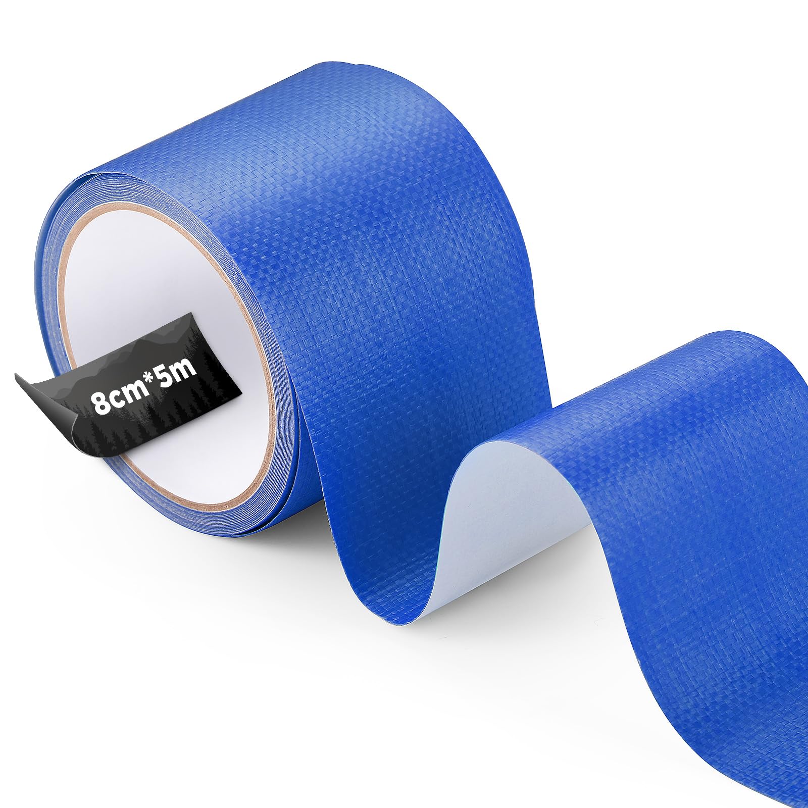 ecooe PE Tarpaulin Tape, 5M x 8CM Repair Tape, Waterproof Tape for Tent, Sunshade, Gazebo, Tarpaulin, Truck Tarp, Awning, Awning, Tent Repair Tape Blue