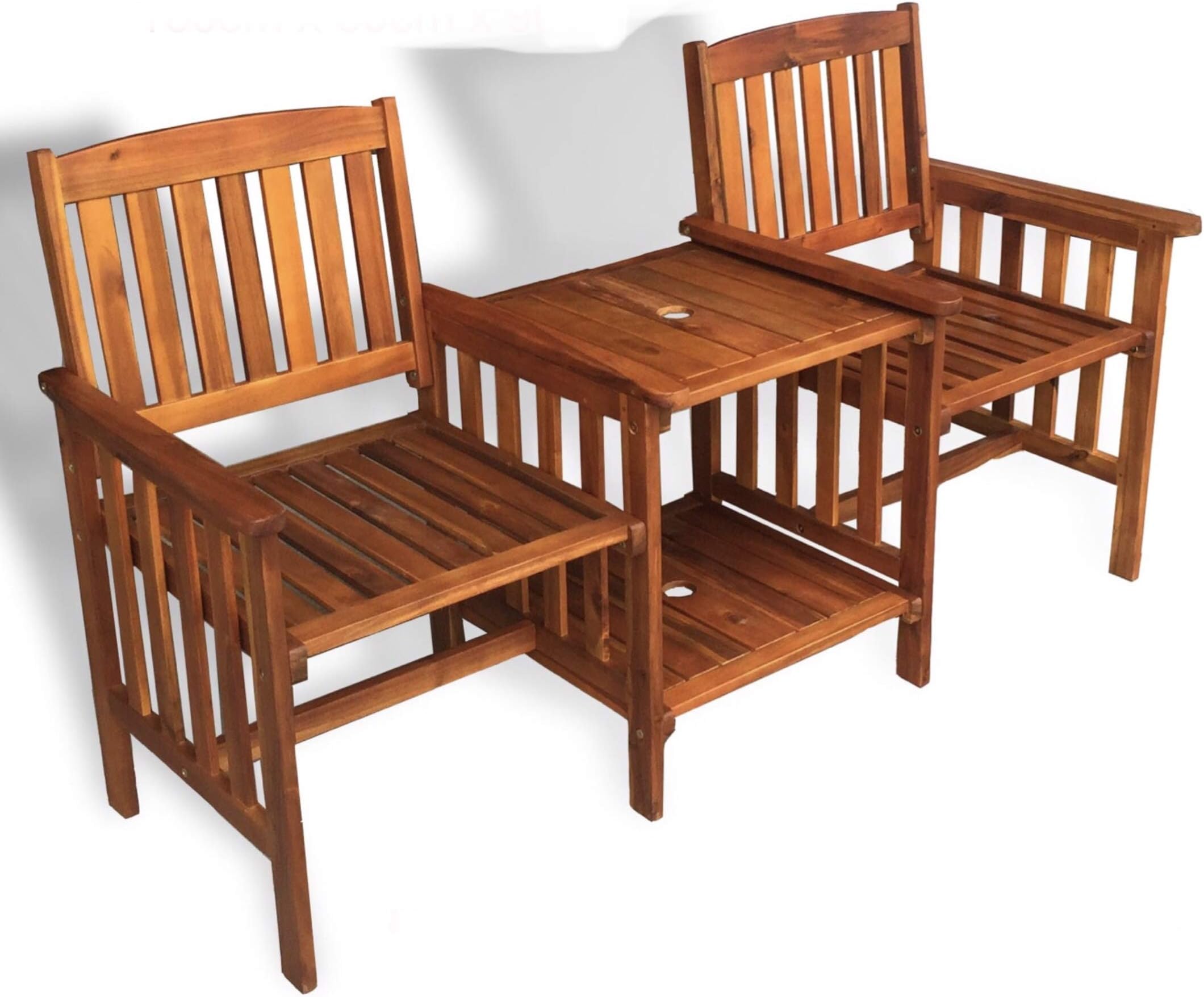 Hercules Gazebo 2 Seater Wooden acacia hardwood Love Seat Chair Garden Furniture Wood Patio Outdoor With Table.