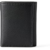 Amazon Essentials Men's Pebbled Full Grain Leather Trifold Wallet
