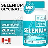 Bonus Value Size | Extra Strength Max Absorb Selenium Glycinate 200 mcg | 160 Capsules | Superior Form of Selenium for Increa
