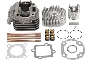 WOOSTAR 40mm Cylinder with Gaskets Piston Ring Kit Replacement for 2 Stroke Jog 50cc Minarelli 1E40QMB Engine Scooter