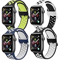 4 Pack VANCLE Sport Band Compatible with Apple Watch Band 44mm 40mm 38mm 42mm , Soft Replacement Strap for iWatch Series…