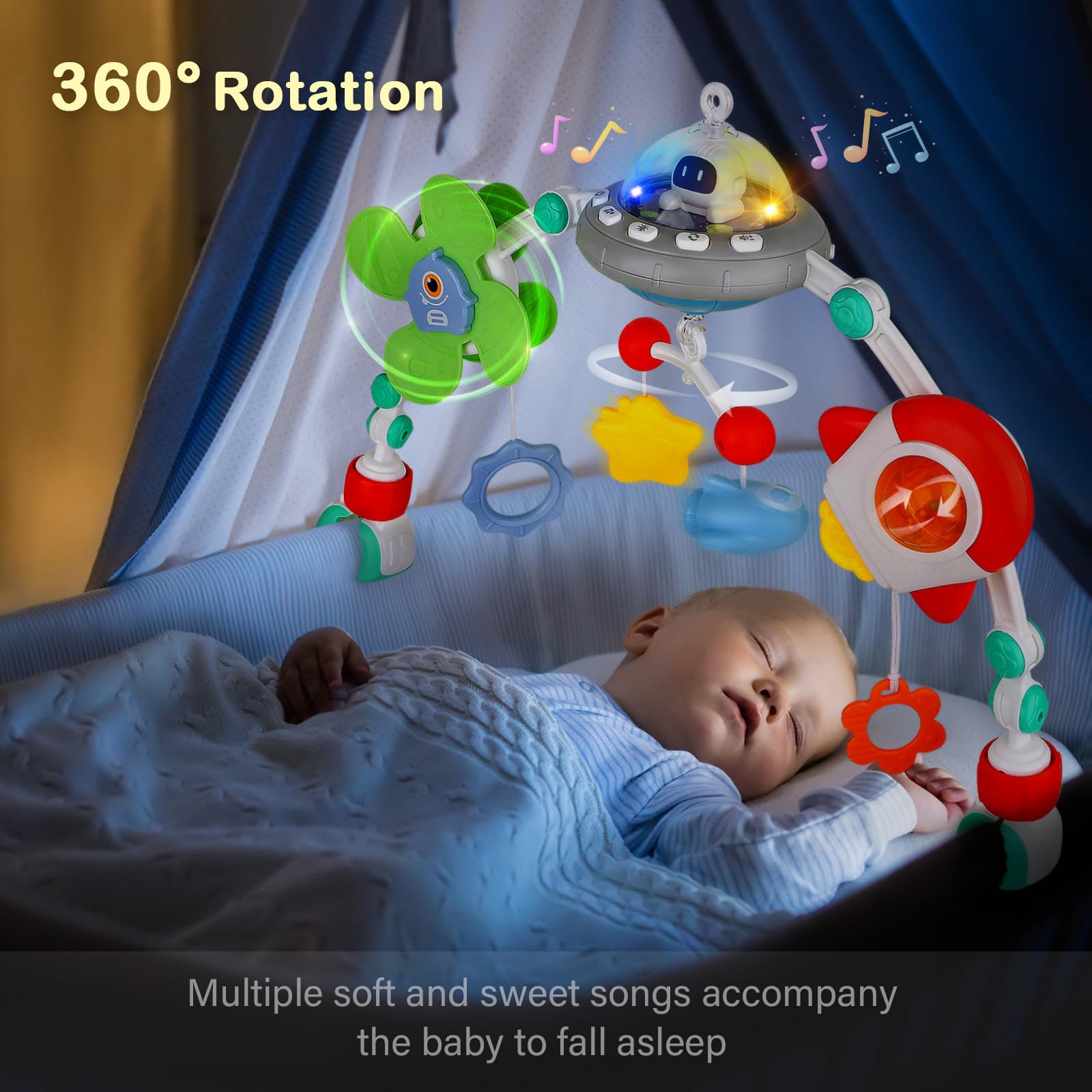 qesfir Musical Baby Stroller Arch Toys, Travel Car Seat Toys, Baby Play