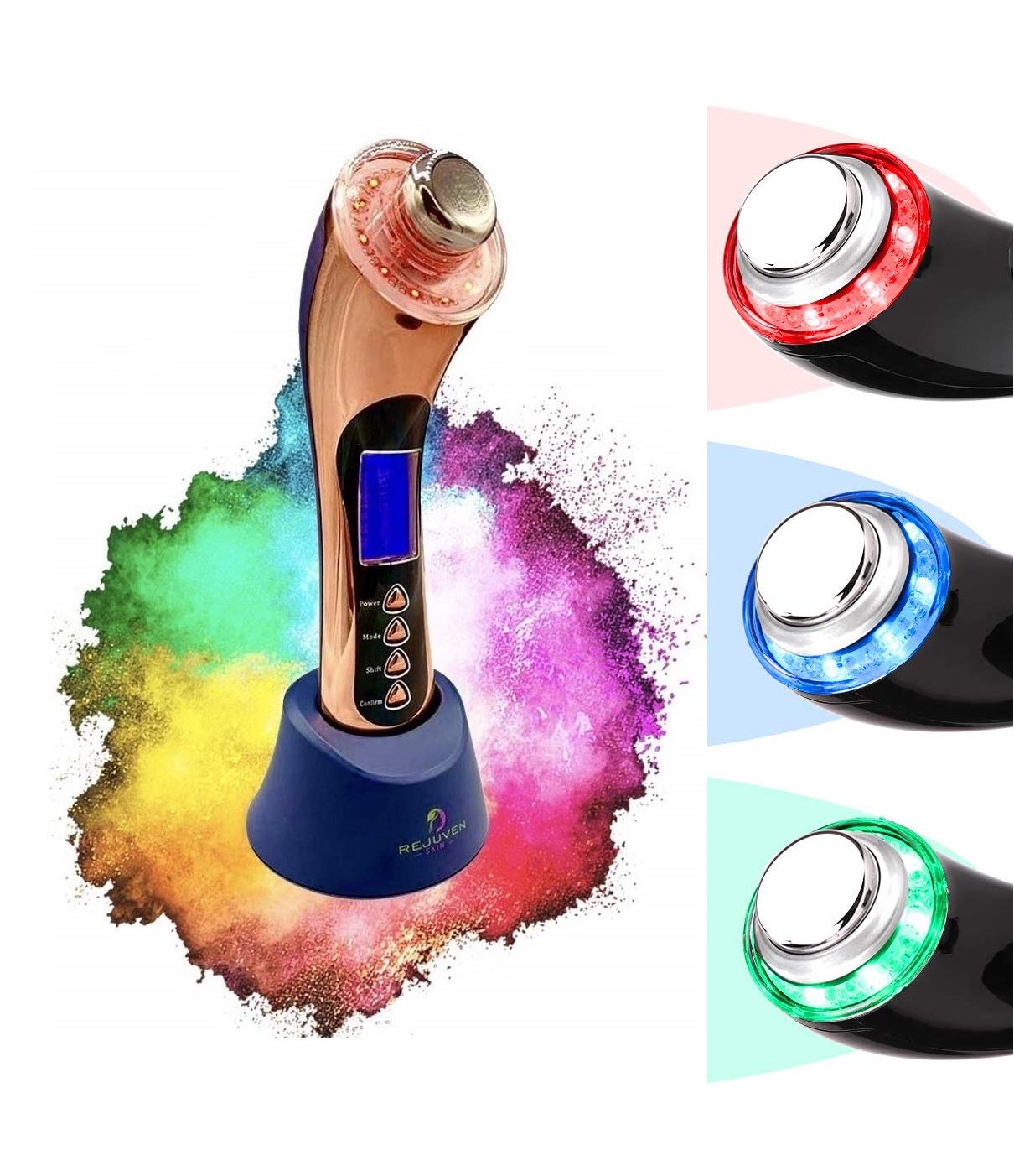 Rejuven Skin 2.0 Anti aging facial toning device combining Galvanic, LED Light therapy, Wave and Microvibration to reverse aging, tighten skin. reduce fine lines and wrinkles (Rejuven Skin 2.0): Beauty