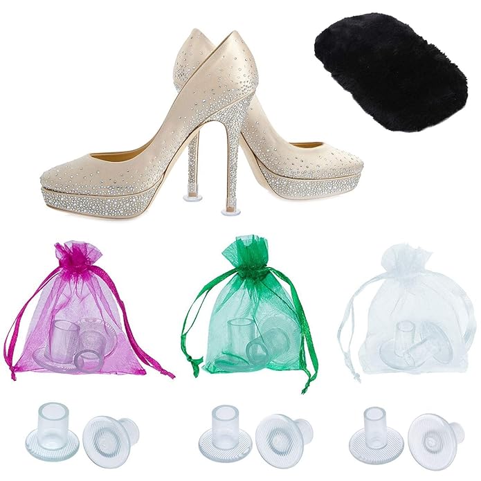 Absatzschoner Stöckelschuh Schutz von MEGON – 6 Paar Kleine / Mittel / Große High Heel Stopper - Perfekt für Hochzeiten, Renn