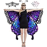 TONAK Butterfly Wings Double Side Print Costume Adult Halloween Butterfly Cape Costume Women Party