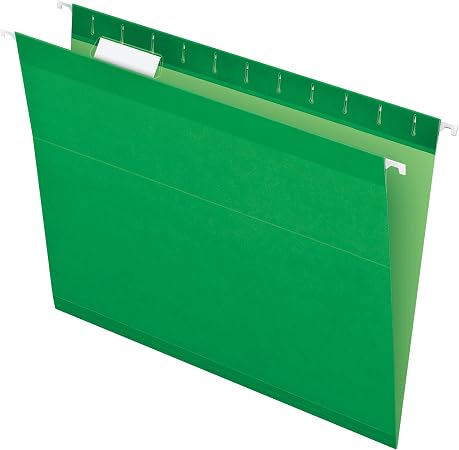 1 Box of 25 pendaflex Extra capacity hanging folders - letter size - 2-in capacity includes 2-inch tabs (clear) and incerts (078787472174)