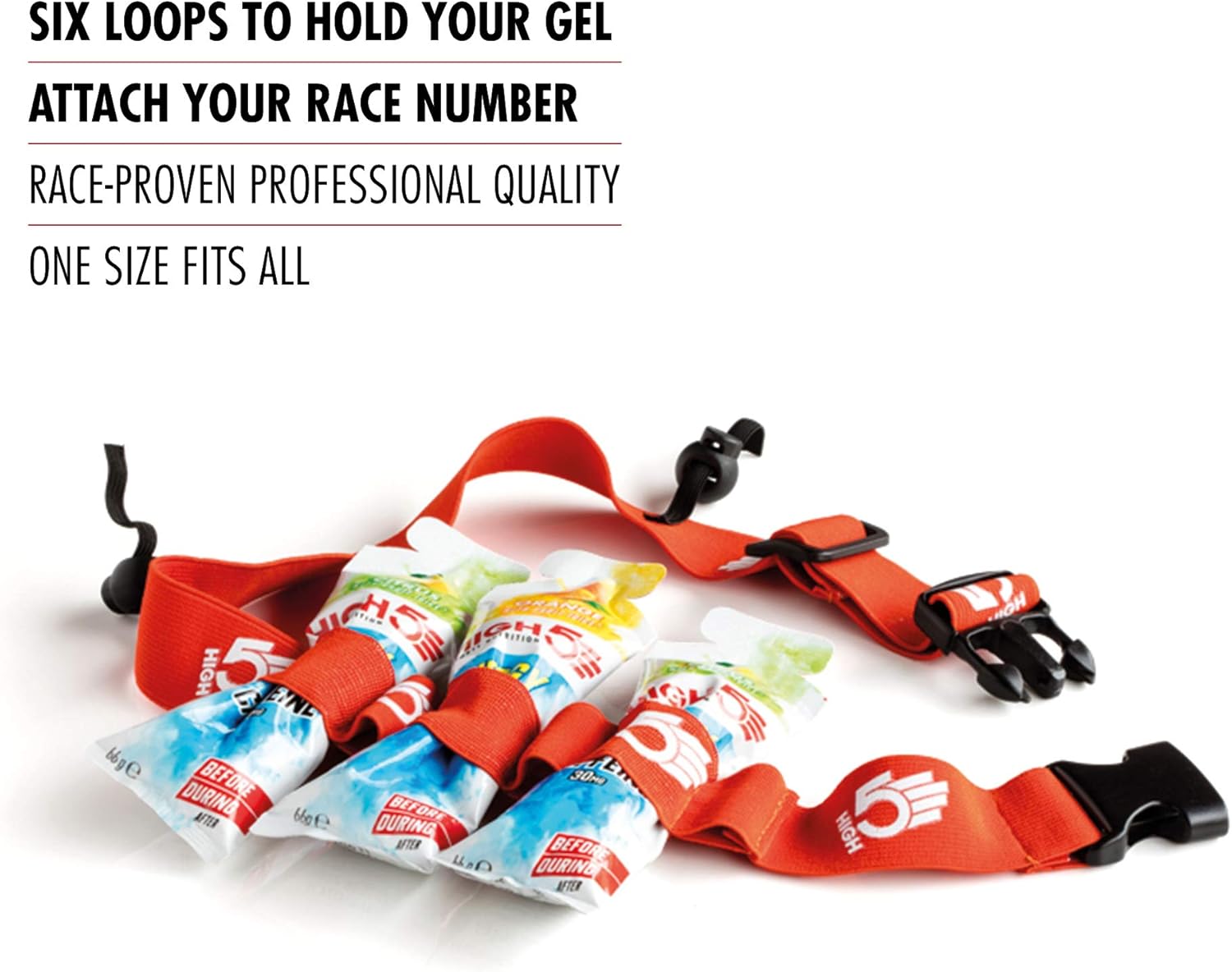 HIGH5 Race Belt 6 Gel Slots Ideal for Marathons or Triathlons