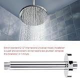 Hyuduo G 1/2" Stainless Steel Ceiling Mount Shower Arm Extender Pipe 20cm Chrome view 7
