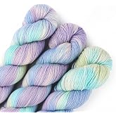 Katech Wool Yarn for Crocheting &amp; Knitting, Cashmere Sock Yarn-Indigo Blue | 3 Pack 10.58oz/300g Hand Dyed Yarn- 52% Wool, 10% Cashmere, 38% Polyester, #3 DK Yarns-885yds/ 810m for Knitting Socks Scarf