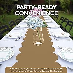 Gold Plastic Disposable Table Runner. 5 Pack 14 x