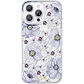 SCORPIFY for iPhone 16 Pro Case [Compatible with MagSafe] with Purple Anemone Floral Design, Cute Clear Flower Phone Magnetic Cover for Women Girls, Slim Bumper with Gold Accents | Cute, Flower, Phone, for Women Girls