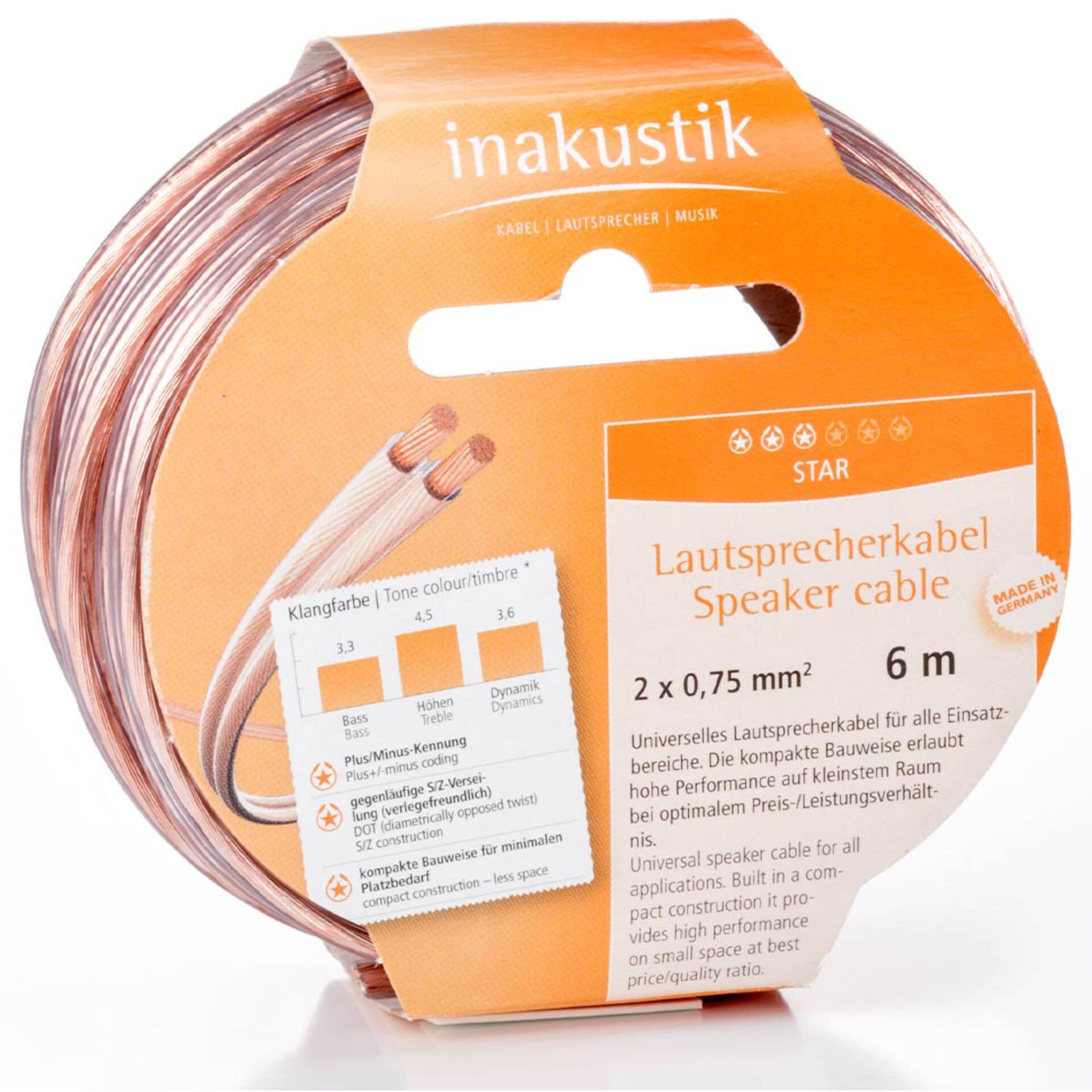 In-akustik Star Loudspeaker Cable 2x 1.5 mm² / 10 m Spool
