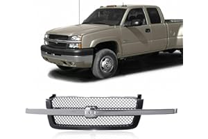 Perfit Liner Front Upper Bright Black Grille Grill with Molding Smooth Frame Compatible with 2003-2006 Chevy Silverado 1500 2500 3500 HD, 2007 Only Classic Fits GM1200489 19168629