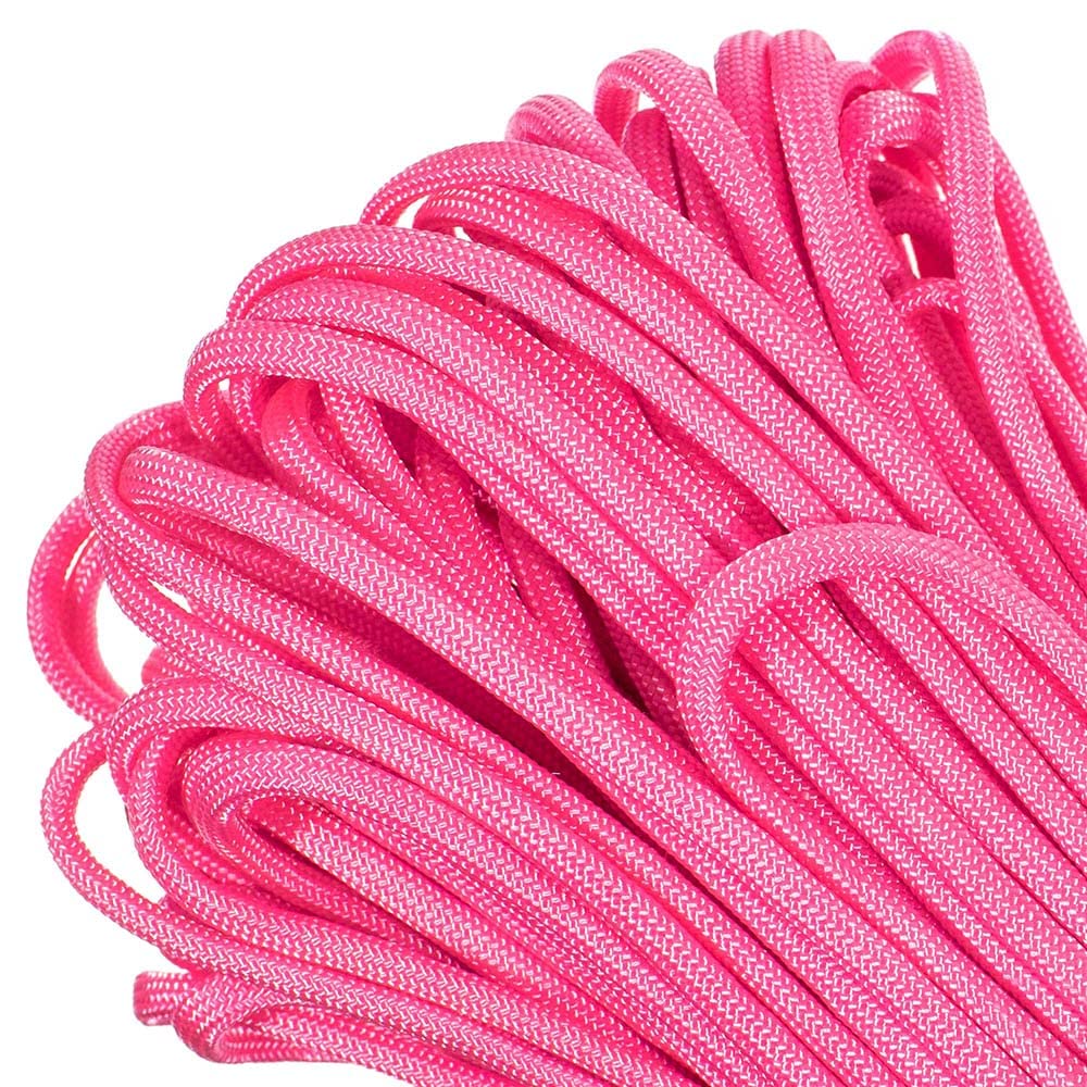 PARACORD PLANET 25 feet Mil-Spec Commercial Grade 550lb Type III Nylon Paracord Rose Pink