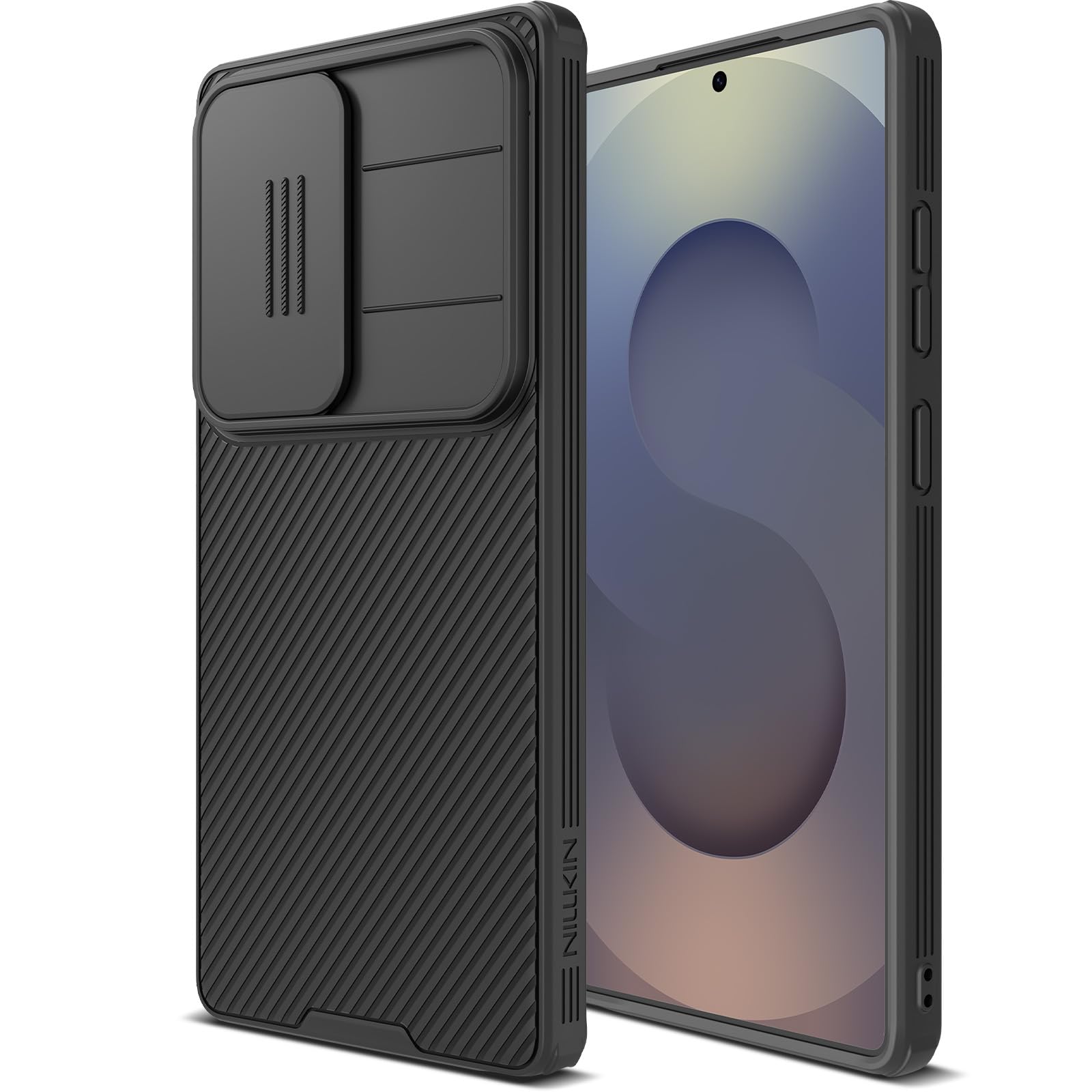 Photo 1 of Nillkin for Samsung Galaxy S25 Ultra Case with Camera Cover, [Lens Protection] Mil-Grade Shockproof Protective Bumper Hard Cover Slim Phone Case for Galaxy S25 Ultra Cases 6.9'' Black