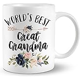 JRTW Great Grandma Mug, Great Grandma Coffee Cups Ceramic, World's Best Great Grandma Coffee Mug, Great Grandma Gifts for Christmas, Great Grandma Coffee Mug Gifts for Great Grandma