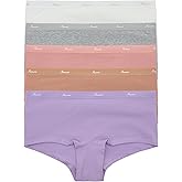 Iausie Womens Organic Cotton Boyshort Panties Underwear Teen Girls Sporty Boxer Briefs with Elastic Waistband
