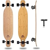 Magneto Longboards Bamboo Longboards for Cruising, Carving, Free-Style, Downhill and Dancing (Bamboo Drop &amp; Fiberglass Through Longboard)