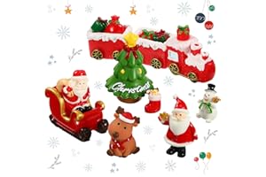 FUMETE 15 Pcs Christmas Aquarium Decorations Miniature Fish Tank Decoration Resin Christmas Tree Santa Elk Snowman Decor Xmas Series Landscape Ornament Figurine for Holiday Fish Tank Supplies Table Decor