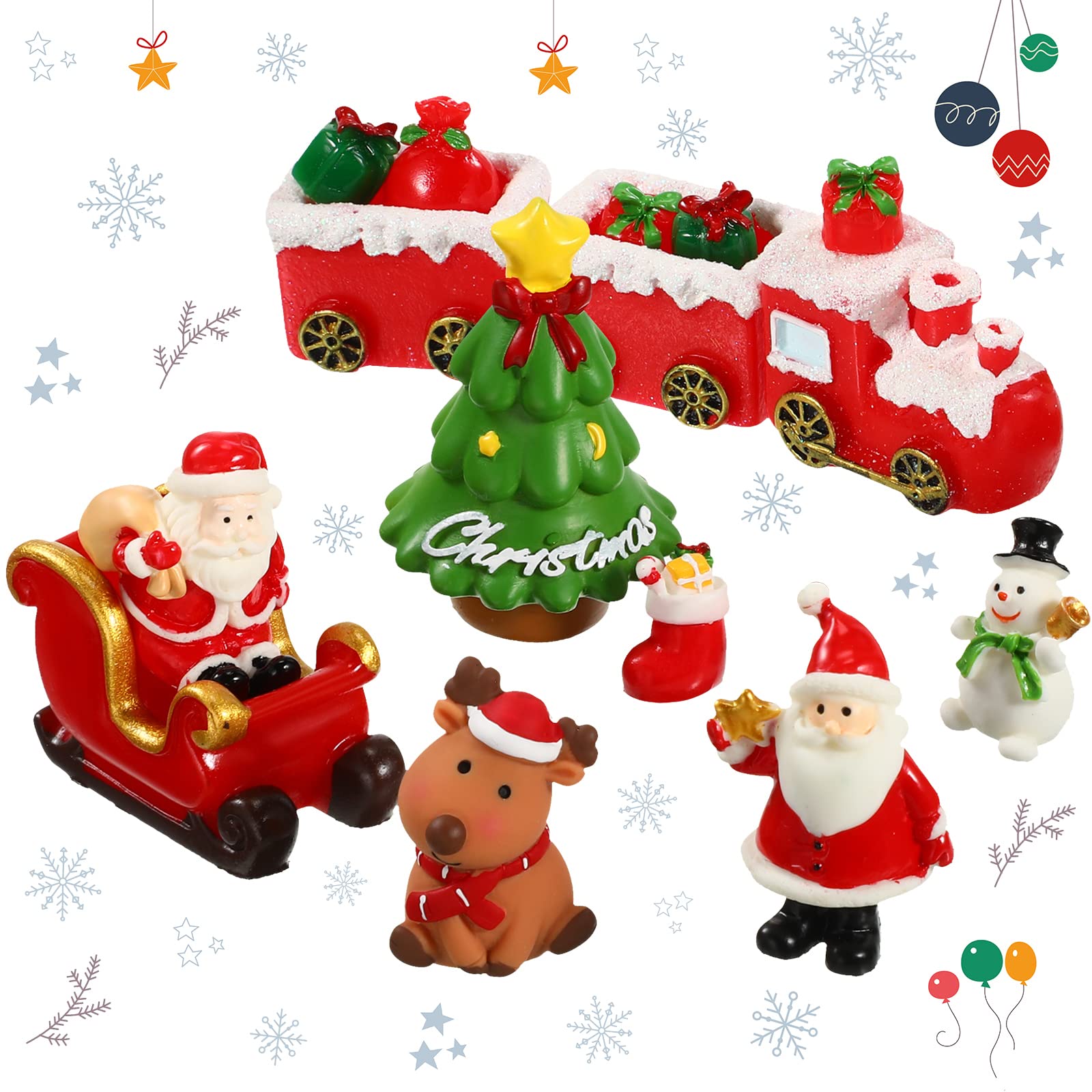 Photo 1 of 15 Pcs Christmas Aquarium Decorations Miniature Fish Tank Decoration Resin Christmas Tree Santa Elk Snowman Decor Xmas Series Landscape Ornament Figurine for Holiday Fish Tank Supplies Table Decor