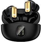 Monster N-Lite 217 Wireless Earbuds, Bluetooth 6.0 Stereo Headphones with Powerful Bass, Built-in Smart Noise Cancelling Mic for Clear Calls, Comfortable Fit, 32H Playtime, IPX5 Waterproof, Black