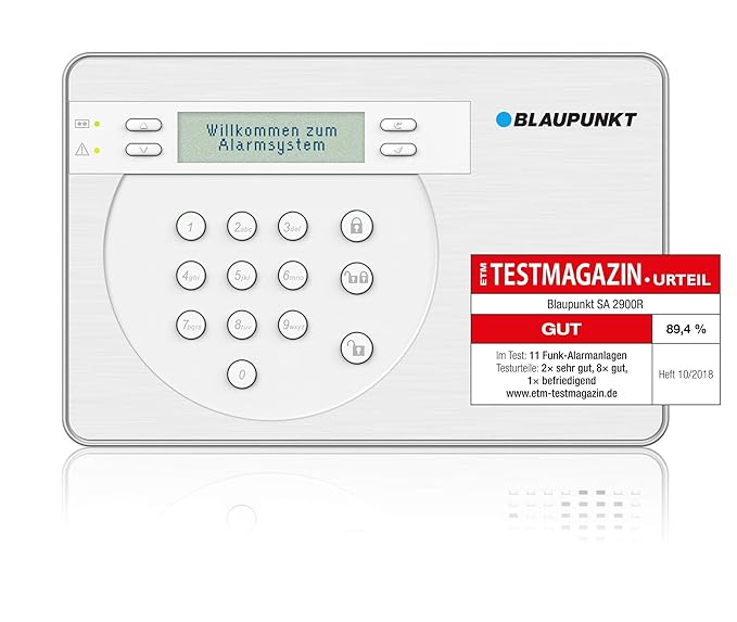 Blaupunkt SA 2900 Smart GSM Funk-Alarmanlage / Funk-Sicherheitssystem Set mit Bewegungsmelder, Tür/Fenstersensor, Fernbedienu