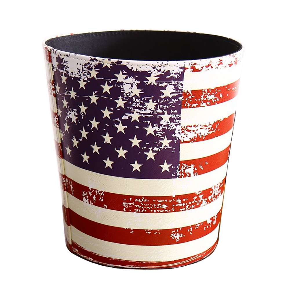 Waste Bin Vintage Decorative American Flag Design Waste Paper