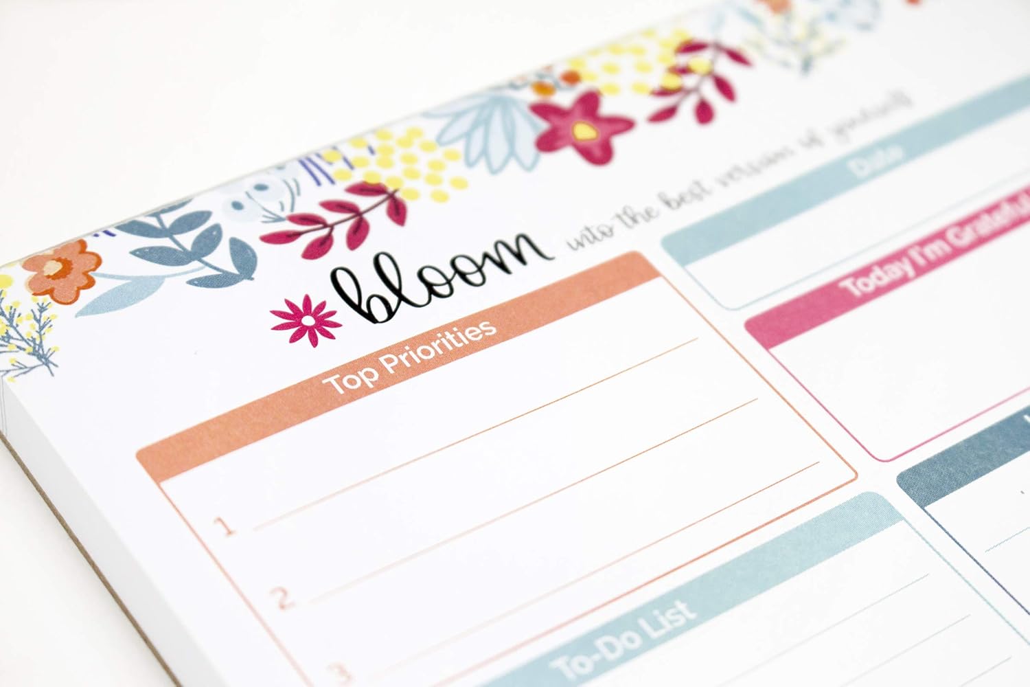 bloom daily planners Daily Planning System Tear Off to-Do Pad - 6" x 9" - Floral Dots : Office Products