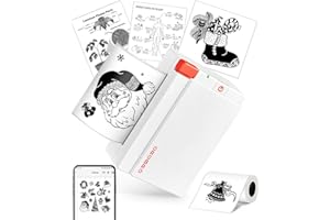 ORGBRO Sticker Printer Machine, X3 Mini Printer Print Pods Portable Thermal Inkless Sticker Maker, 2-3 Inch 300 DPI Bluetooth Pocket Printers for Smartphones, Notes, Journal, Photos, DIY, Kids Gift