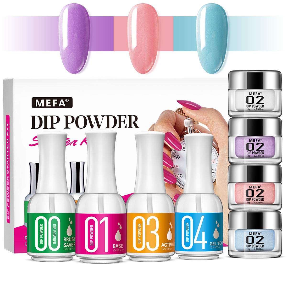 Amazon Com Dipping Powder Nail Kits 3 Colors Dip Powder System