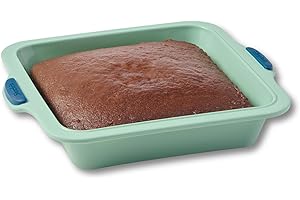 Starfrit Silicone Bakeware 8" (20cm) Square Cake Pan with Integrated Metal Frame - BPA-Free Premium Silicone - Heat Resistant