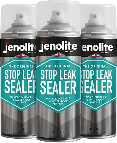 Jenolite Stop Leak Sealer Spray CLEAR 3 x 400ml Waterproof Gutter Sealant