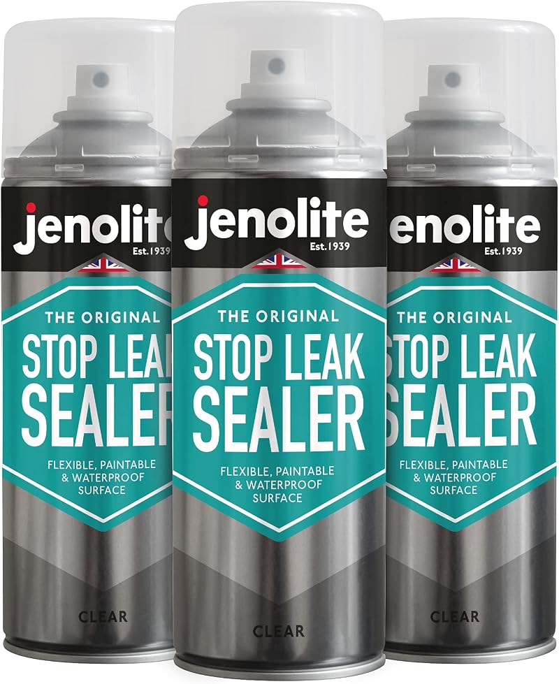 Jenolite Stop Leak Sealer Spray CLEAR 3 x 400ml Waterproof Gutter Sealant
