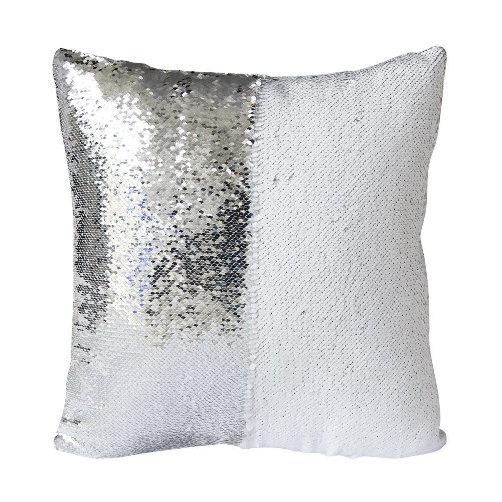 silver sequin cushion
