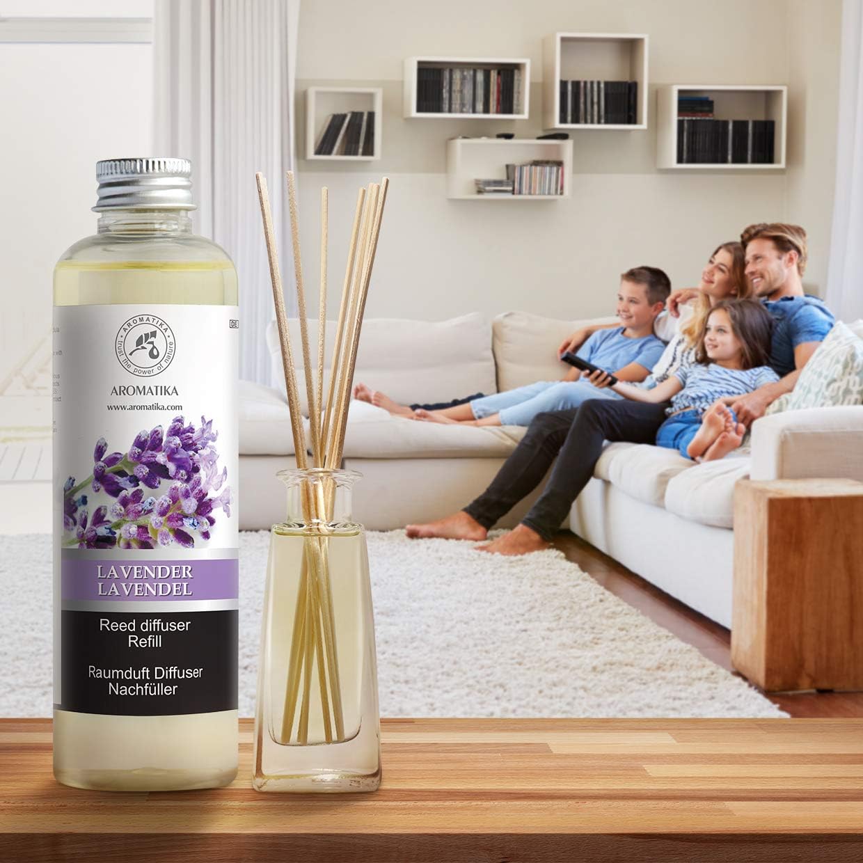 Lavender Reed Diffuser Refill 200ml, Room Diffuser w/Natural Essential Lavender Oil, Best for Aromatherapy, SPA, Home, Office - Image 5