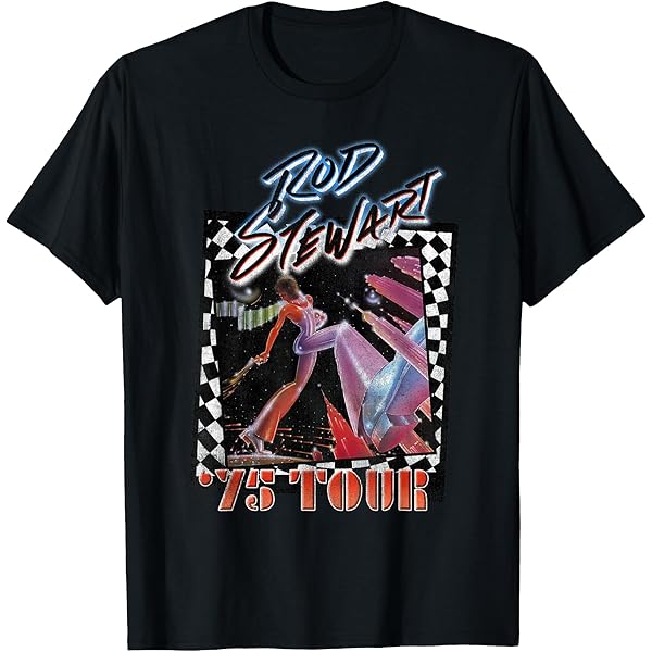 Amazon.com: Rod Stewart 75 Tour Retro Premium T-Shirt