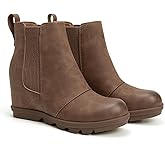 Athlefit Women's Wedge Boots Comfortable Ankle Wedge Booties