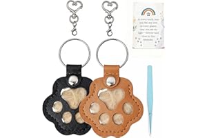 Dog Hair Keychain, Leather Dog Paw Hair Holder Fur Collection Key Chain Keepsake