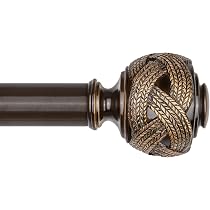Tringle à Rideaux Télescopique 91-182 Cm - Style Vintage Brun | Pour Fenêtres, Salon, Chambre