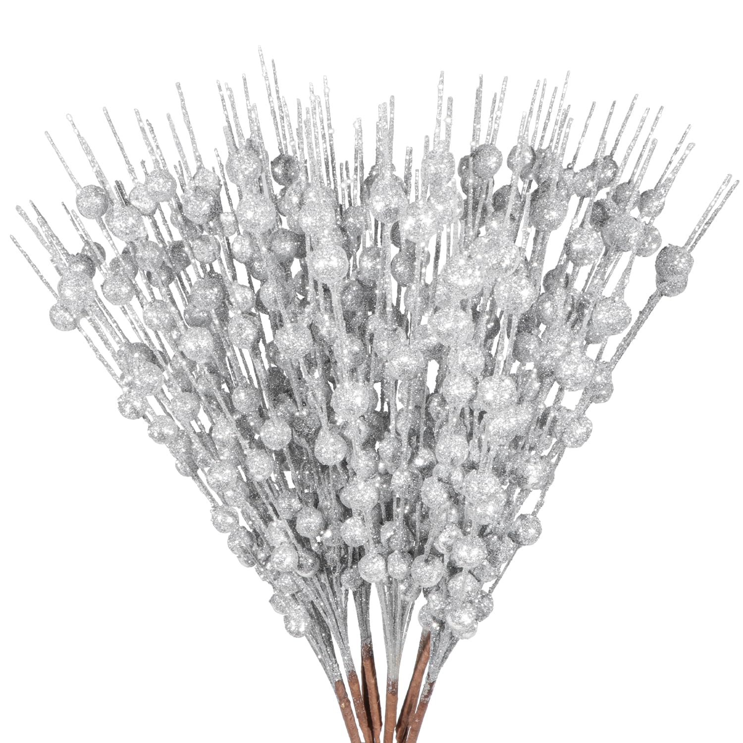 12pcs multi-colored berry branches (40cm Silver)