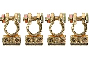 PERSELOSO 4pcs Battery Cable Clamps for Car Battery Terminals Heavy Duty Positive Negative Clips Random Color