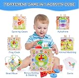 KMTJT Wooden Activity Cube Montessori Toys for 1 2 3 Year Old Toddlers view 2